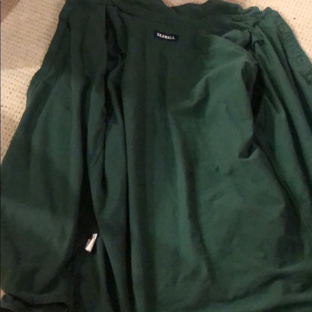 Sea wall green button up